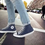 Trendy Converse All Star Navy Blue Long Shoes for Men (GF184)