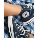 Trendy Converse All Star Navy Blue Long Shoes for Men (GF184)
