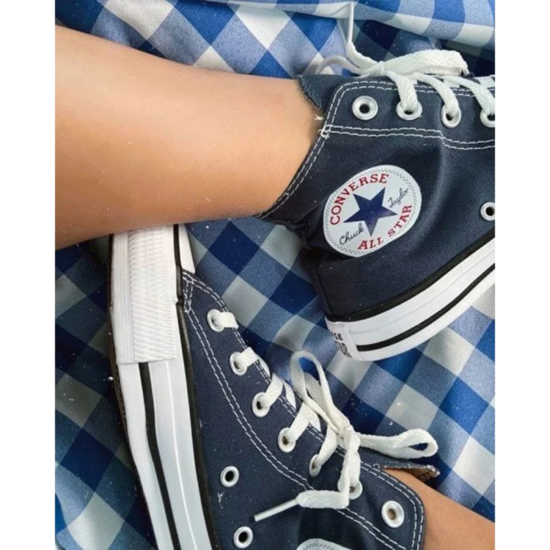 Trendy Converse All Star Navy Blue Long Shoes for Men (GF184)