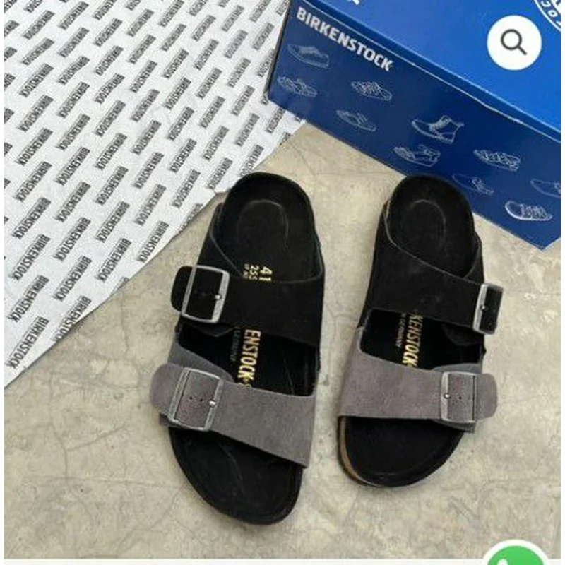 Trendy Birkenstock Arizona Suede Black Grey Split (AME306)