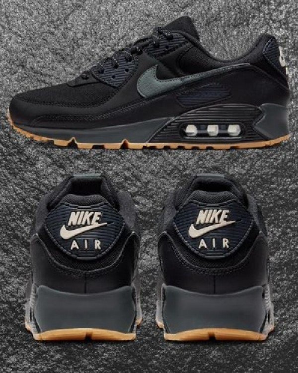 Premium Nike Air Max 90 Black Gum Shoes For Men (SW6136)