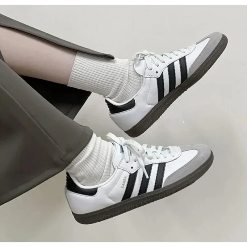 Stylish Adidas Samba White to Black Shoes for Men (SW4810)