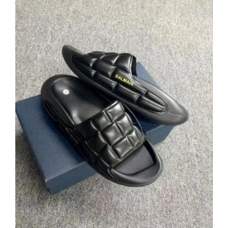 Imported Balmain Slides Full Black (SOS2612)