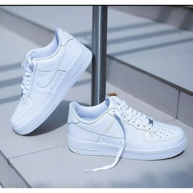 Stylish Nike Airforce 1 White Pure Leather Shoes for Men (SW4784)