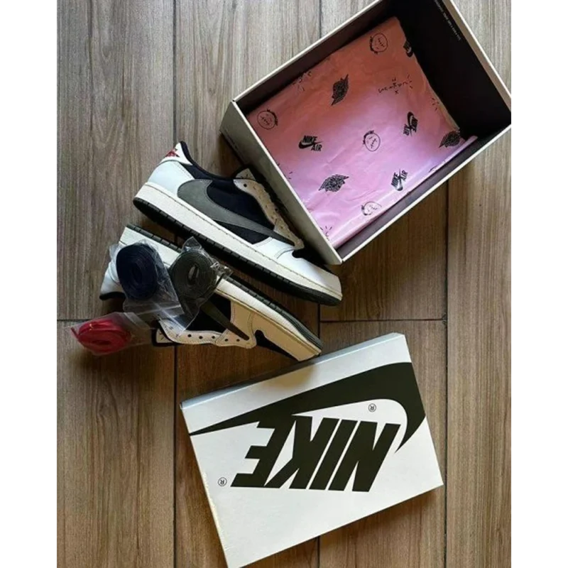 Premium Nike Travis Scott X Air Jordan 1 Low Og Olive Green Shoes for Men (HOF95)