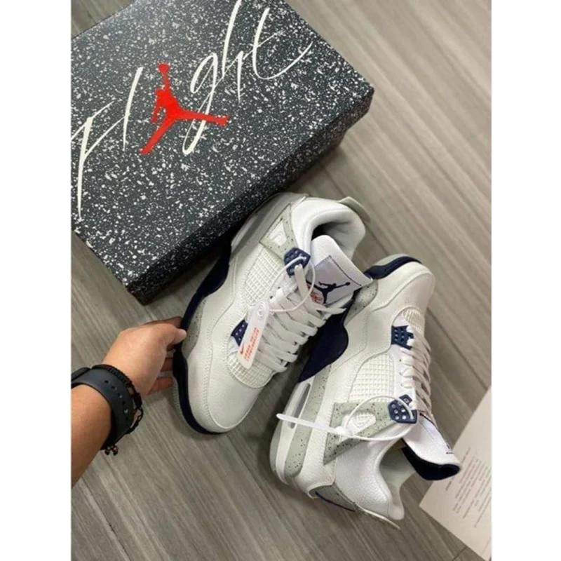 Trendy Air Jordan Retro 4 Midnight Navy Shoes for Men (GF177)