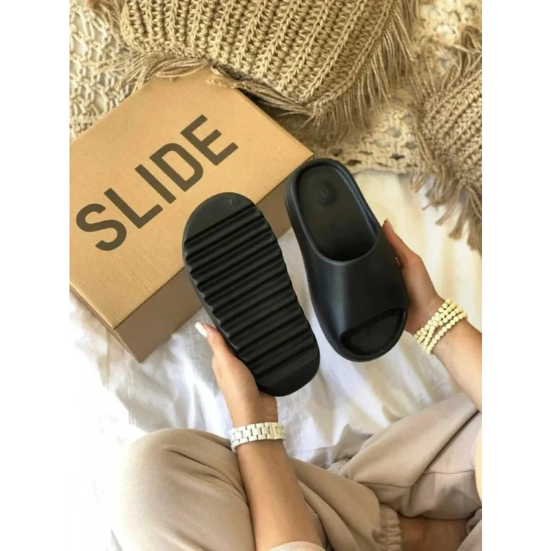 Imported Adidas Yeezy Slides All Black (SOS2638)