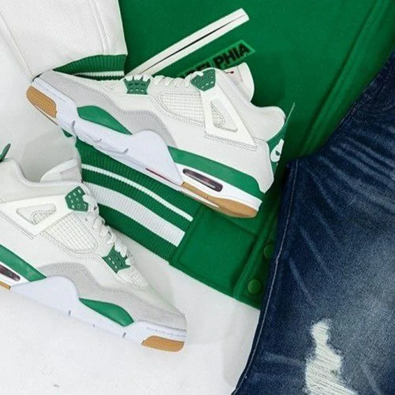 3-Nike-Air-Jordan-Retro-4-Pine-Green-2899-3.webp Imported Nike Air Jordan Retro 4 Pine Green Shoes for Men (AME274)