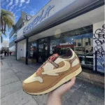 Imported Nike Travis Scott X Airmax 1 Wheat Corporation Shoes for Men (SOH29)