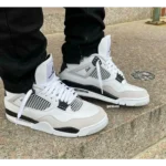 Trendy Jordan Retro 4 Military Black Shoes for Men (GF168)