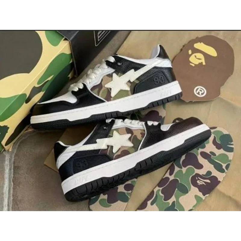 Imported Bape SK8 Sta Black Perfect Version Shoes for Men (SOH24)
