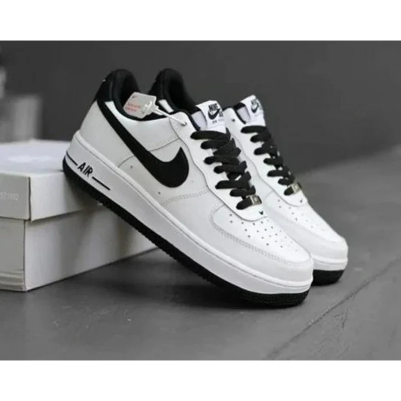 Classy Nike Airforce 1 07 White Black Shoes for Men (SOH64)
