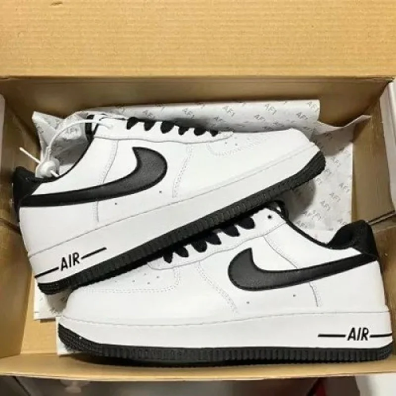 Classy Nike Airforce 1 07 White Black Shoes for Men (SOH64)