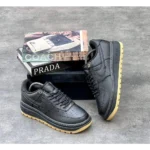 Trendy Nike Airforce 1 Luxe Black Gum Shoes for Men (BS334)