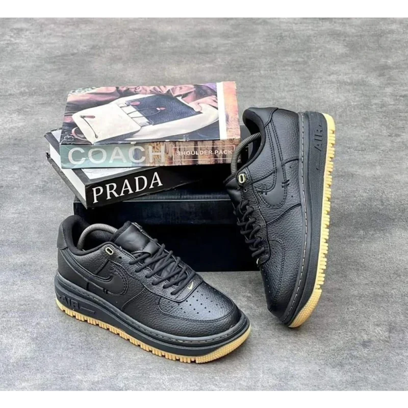 Trendy Nike Airforce 1 Luxe Black Gum Shoes for Men (BS334)