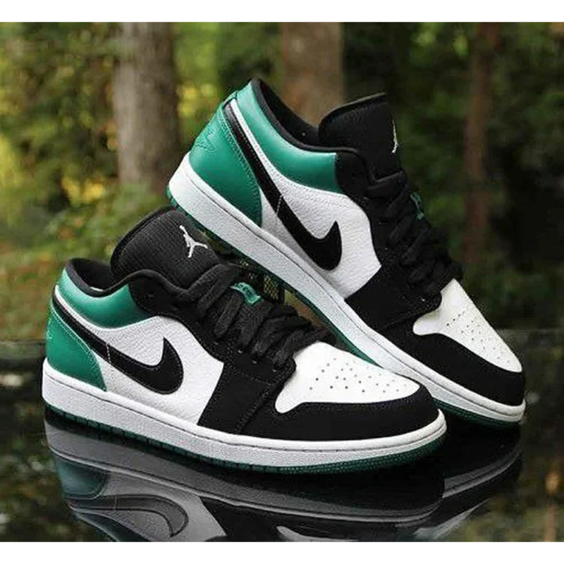 Imported Nike Air Jordan 1 Low Black Mystic Green Shoes for Men (AME271)