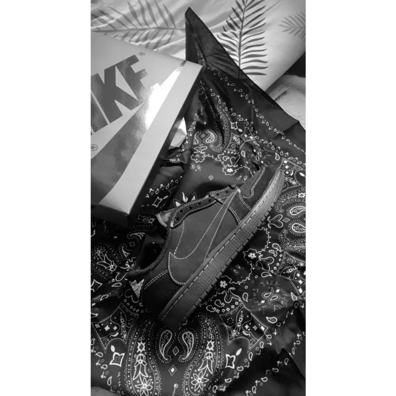 Classy Nike Travis Scott X AJ1 Low Black Phantom Shoes for Men (SW4751)