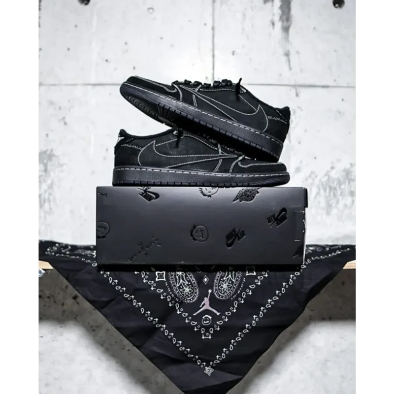 Classy Nike Travis Scott X AJ1 Low Black Phantom Shoes for Men (SW4751)