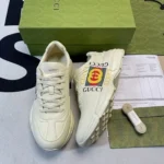 Superb Rhyton Gucci Logo Leather Sneaker Shoes for Men (SL4547)