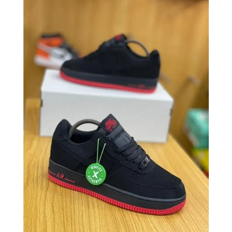 Classy Nike Airforce 1 Low Black University Red Shoes for Men (SW4700)