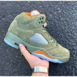 Classy Air Jordan Retro 5 Olive Green Shoes for Men (HS47)