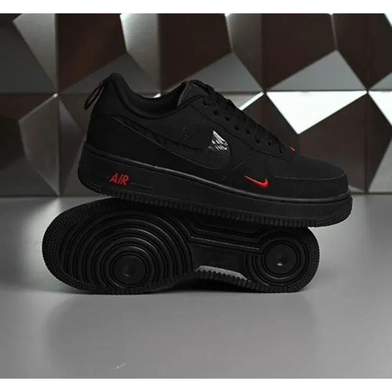 Airforce 1 Multi Swoosh Black Crimson First Copy Shoes for Men