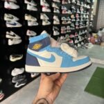 Nike Air Jordan 1 White & Blue Full Leather Men's Shoes