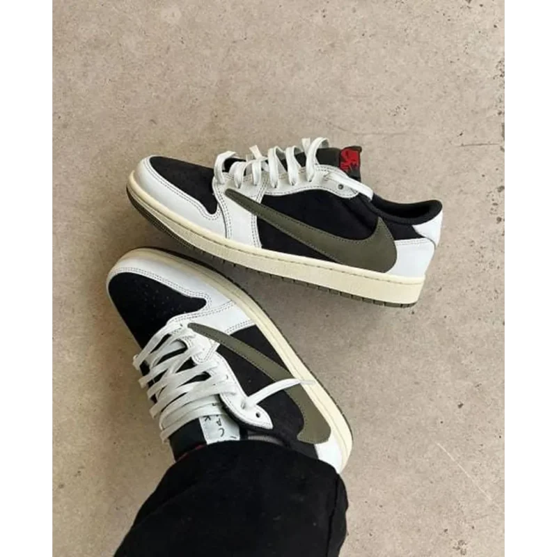 Trendy Nike Air Jordan Retro 1 Low Travis Scott Olive Shoes for Men (HS41)