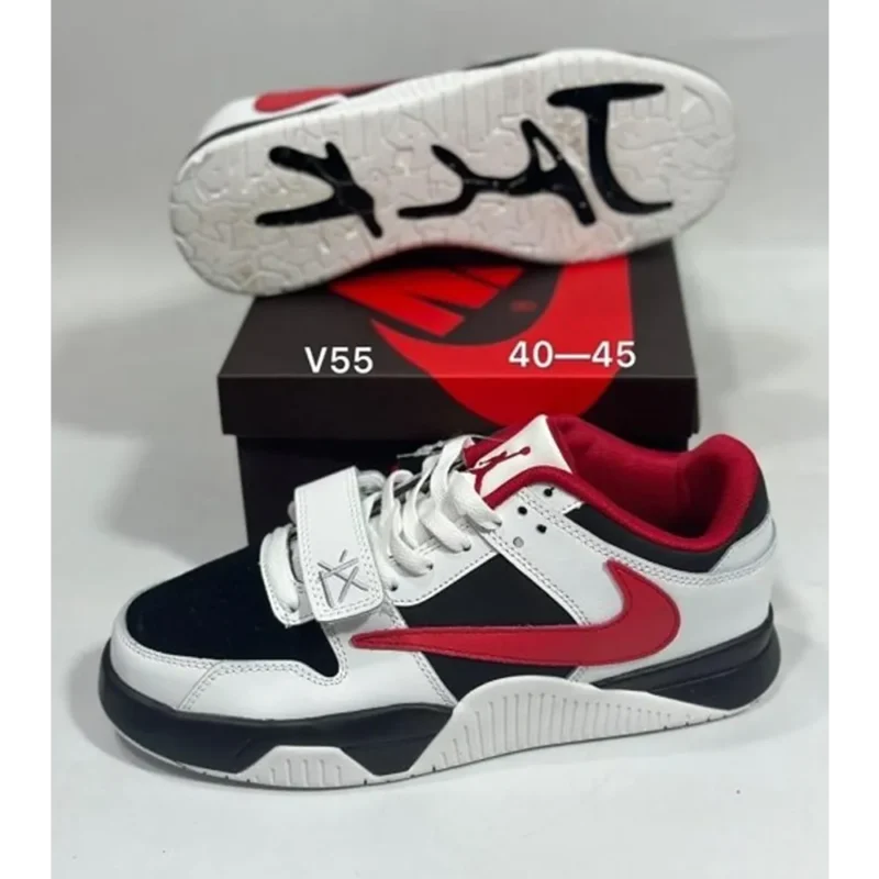 Trendy Nike Travis Scott Jumpman X Travis Scott Black White Red Shoes for Men (HS40)