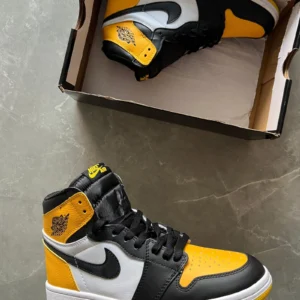 Nike Air Jordan 1 Black & Yellow Men's Shoes