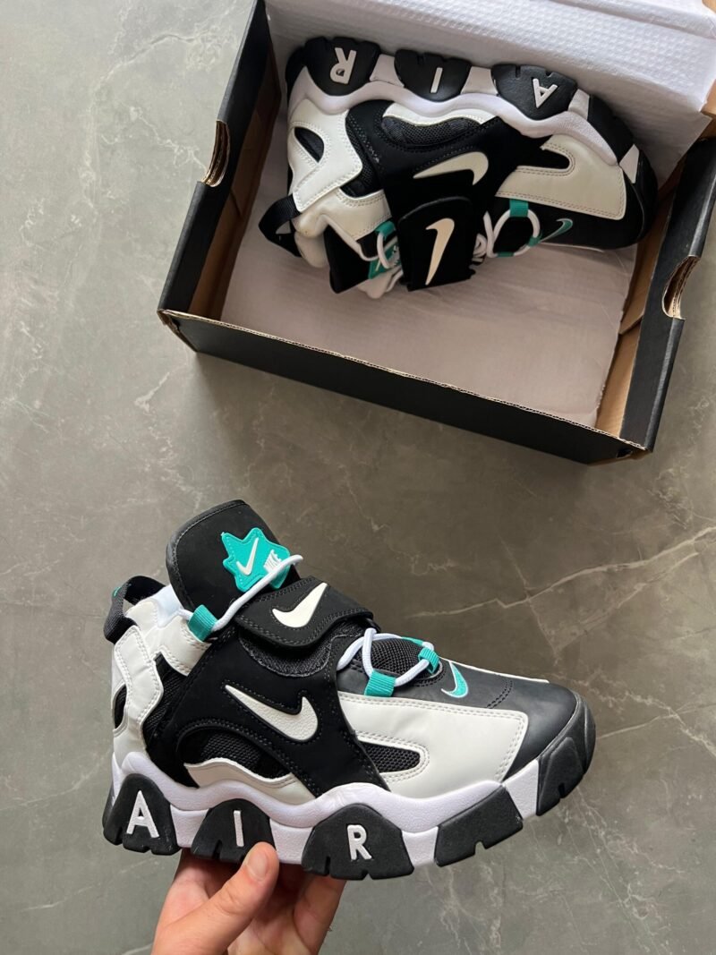 Nike Air Barrage Mid Retro Mens 12 Black White Cabana Sneakers