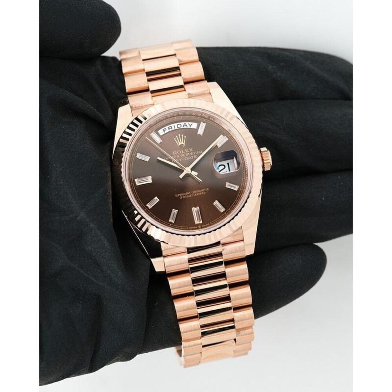 Day-Date Edition “Automatic” Rose Gold Dial Rolex Watch For Men (SG-282)