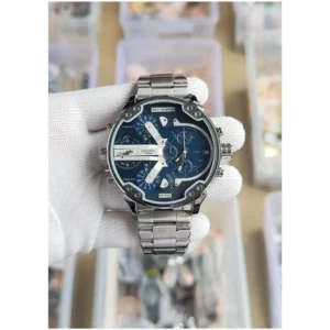 Diesel 3 Bar Watch Big Dady Silver-Blue For Men (SL781)