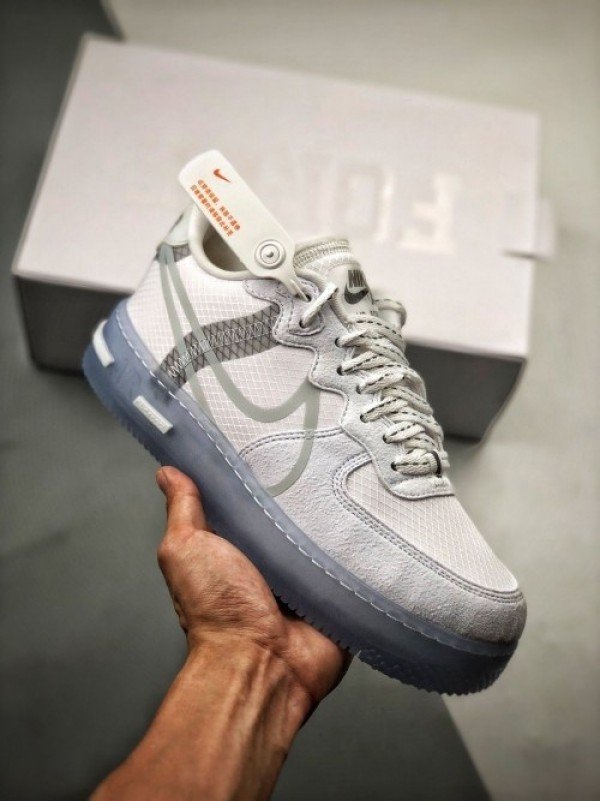 Superb Nike Airforce 1 React Ice White Shoes for Men (SL4511)