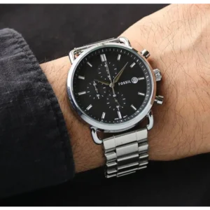 Fossil Watch commuter Silver Black For Men (BSF348)