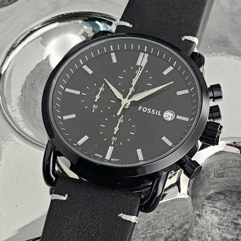 Fossil Watch : Fossil Chronograph Leather Edition Watch For Men (SG-1016)