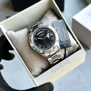 Guess Watch Silver Black For Men (BSF262)