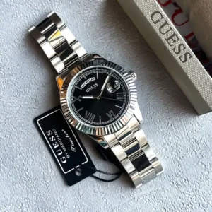 Guess Watch Silver Black For Men (BSF262)