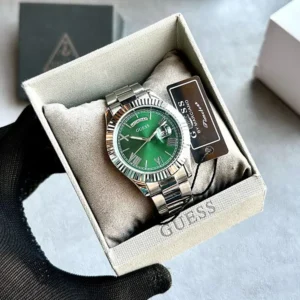 Guess Watch Silver Green For Men (BSF261)