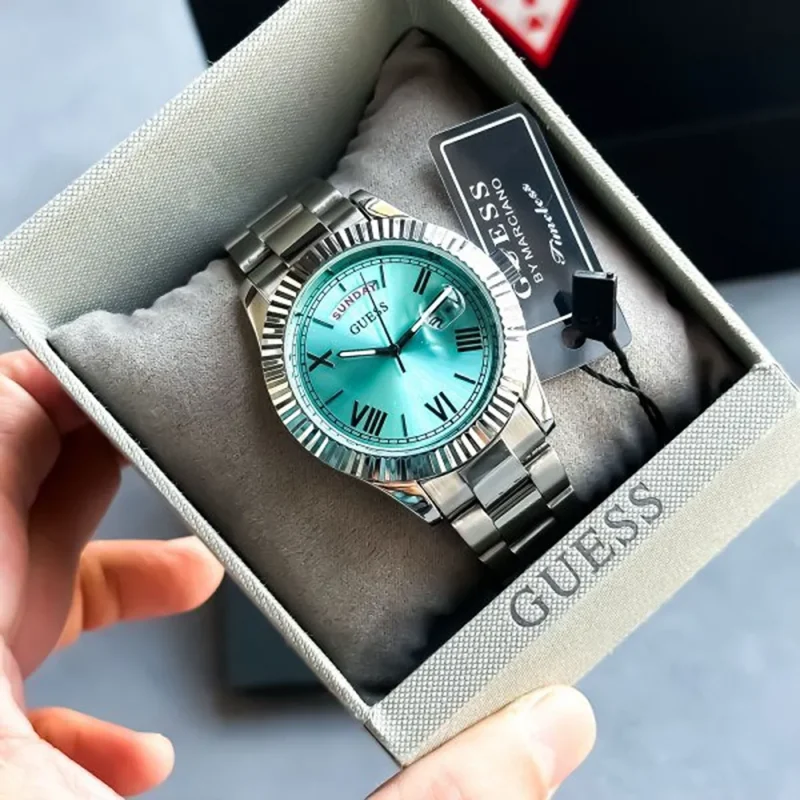 Guess Watch Silver Sky Blue For Men (BSF260)