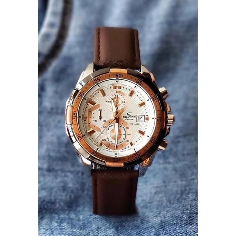 Look Men’s Edifice Watch Leather Strap (SG-183)