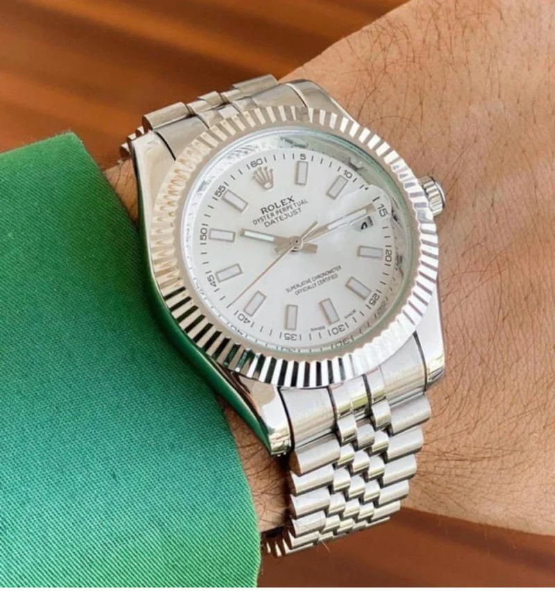Luxurious Date Edition Stainless Steel Rolex Watch (SG-267)