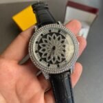 Luxurious Diamond Spinner Leather Watch (SG-902)