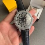 Luxurious Diamond Spinner Leather Watch (SG-905)