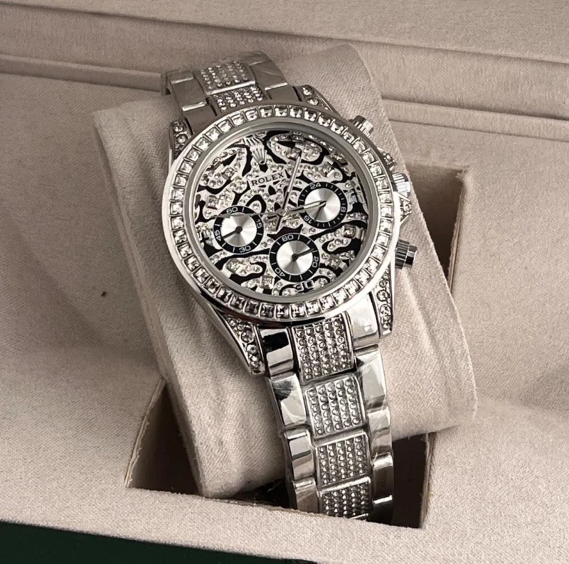 Men’s Rolex Watch Diamond Tiger Stainless Steel Edition Watch (SG-187)