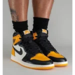 Premium Nike Air Jordan Retro 1 High Taxi Yellow Shoes For Men (HOF840)