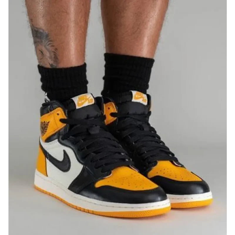 Premium Nike Air Jordan Retro 1 High Taxi Yellow Shoes For Men (HOF840)
