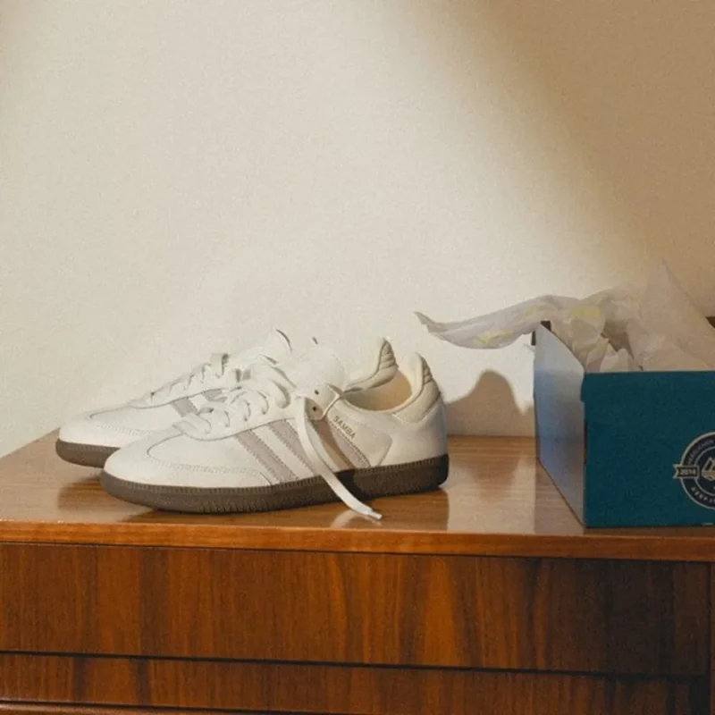 Trendy Adidas Samba Core White Grey Shoes For Men (SW6572)