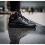 Imported Nike Air Force 1 Mid Black Shoes For Men (SOS2868)