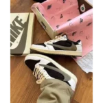 Premium Nike Air Jordan Retro 1 X Travis Scott Olive Green Shoes For Men (HOF844)